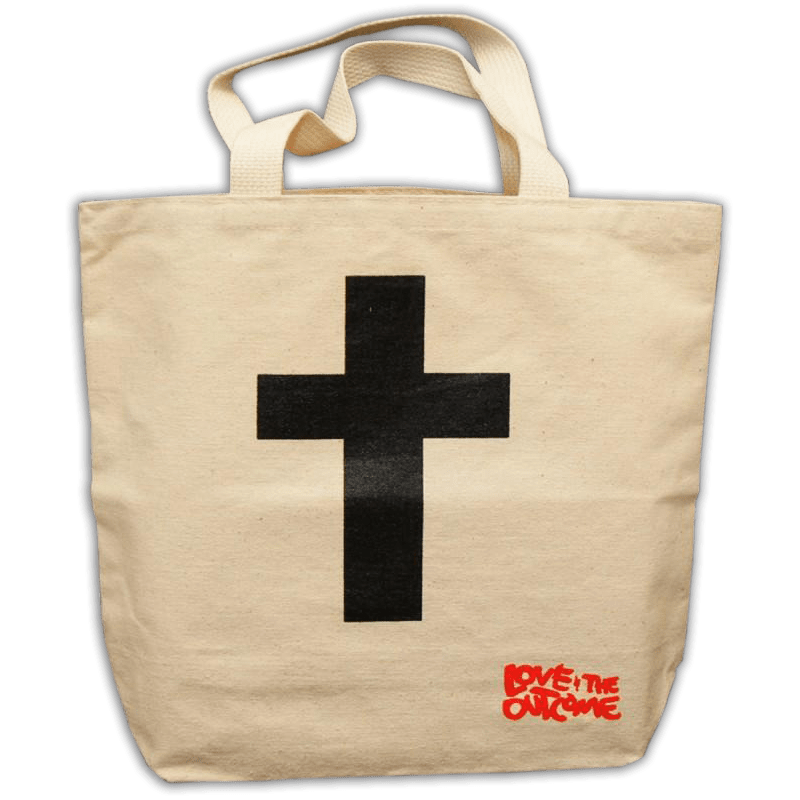 Cross tan canvas tote bag Love and The Outcome